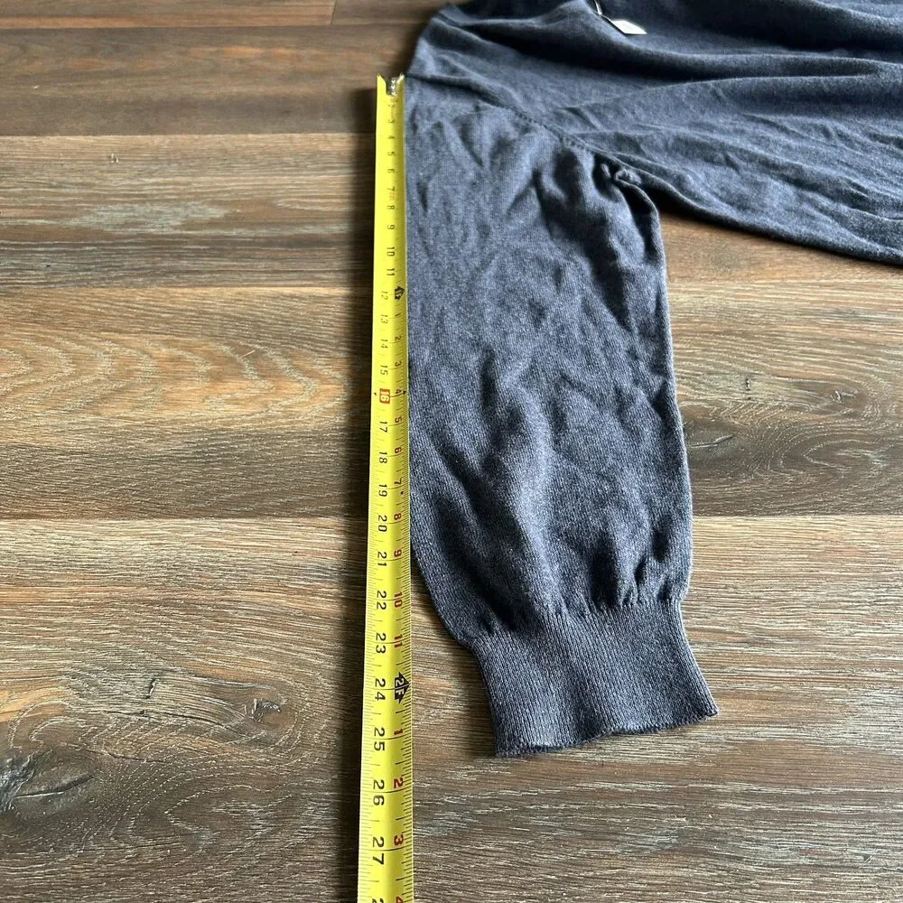 L.L. Bean Cotton Cashmere V-Neck Sweater Indigo Blue, Size XXL